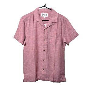 Aeropostale The resort Shirt Sz S Mens Flax Blend Woven Red Breathable Comfort